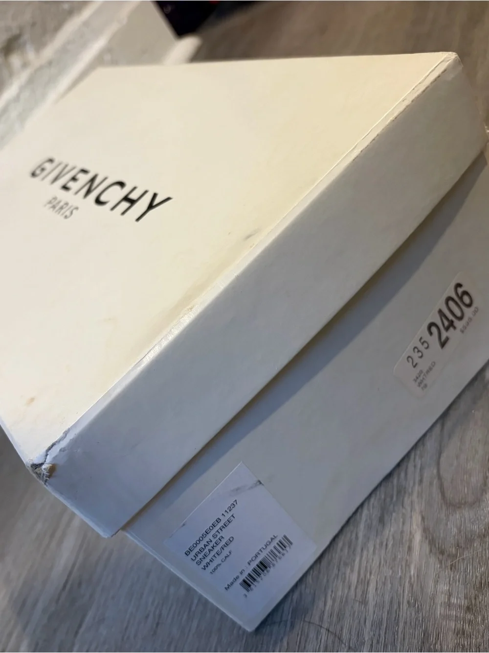 Givenchy White Sneakers with Red Elastic Strap